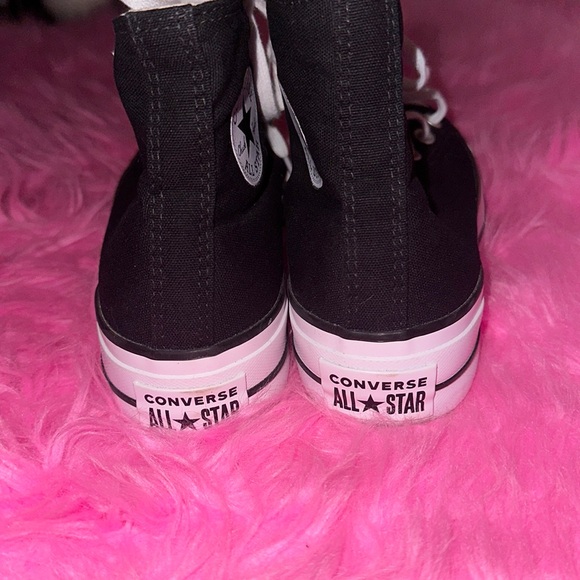 Converse Black Platform High Tops size 6 - Picture 4 of 6